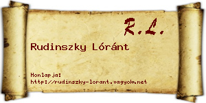Rudinszky Lóránt névjegykártya