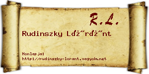 Rudinszky Lóránt névjegykártya