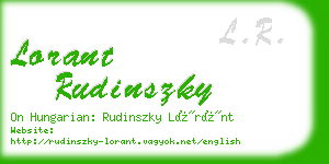 lorant rudinszky business card